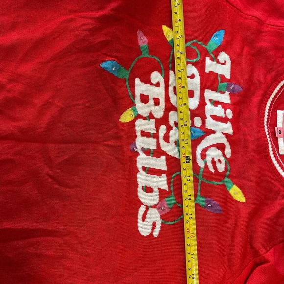 Tipsy Elves Sweater Light Up I like Big Bulbs Christmas Party size M - Picture 9 of 11